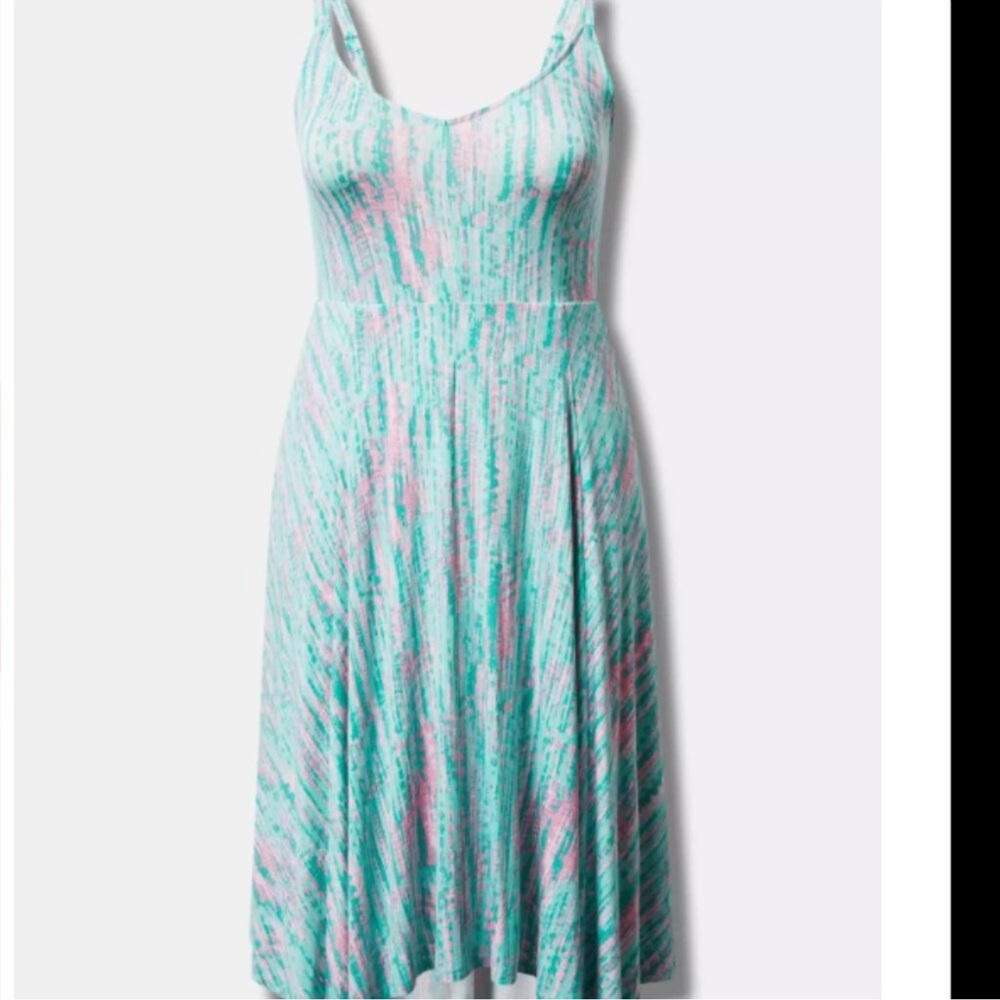 Torrid Aqua and Rose Midi Dress